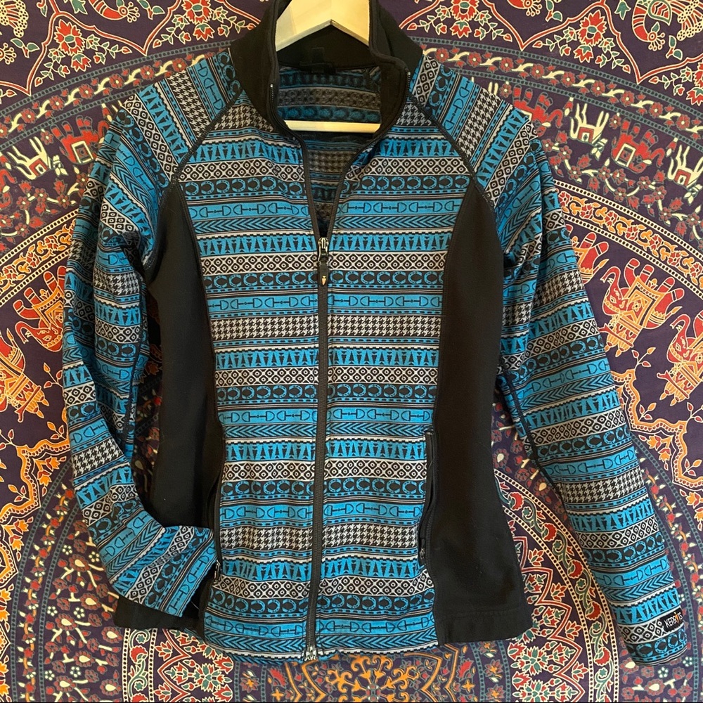 KERRITS Full Zip Bit Print Semi-Fitted Sweatshirt